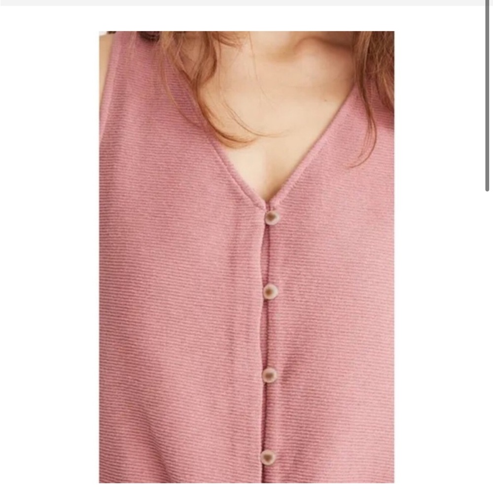 Madewell Texture & Thread Button Front Tie Tank Size Small - Picture 6 of 12